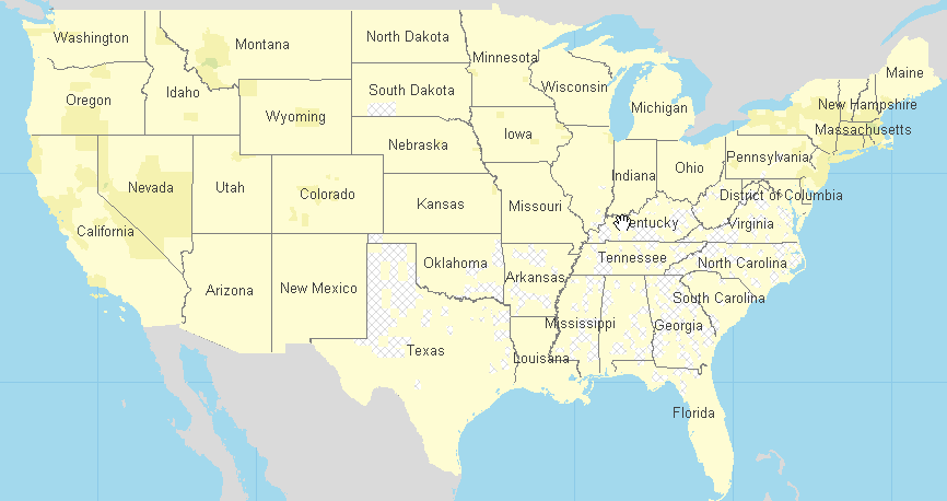 Map of Irish Foreign Born in the US 1920 Census 