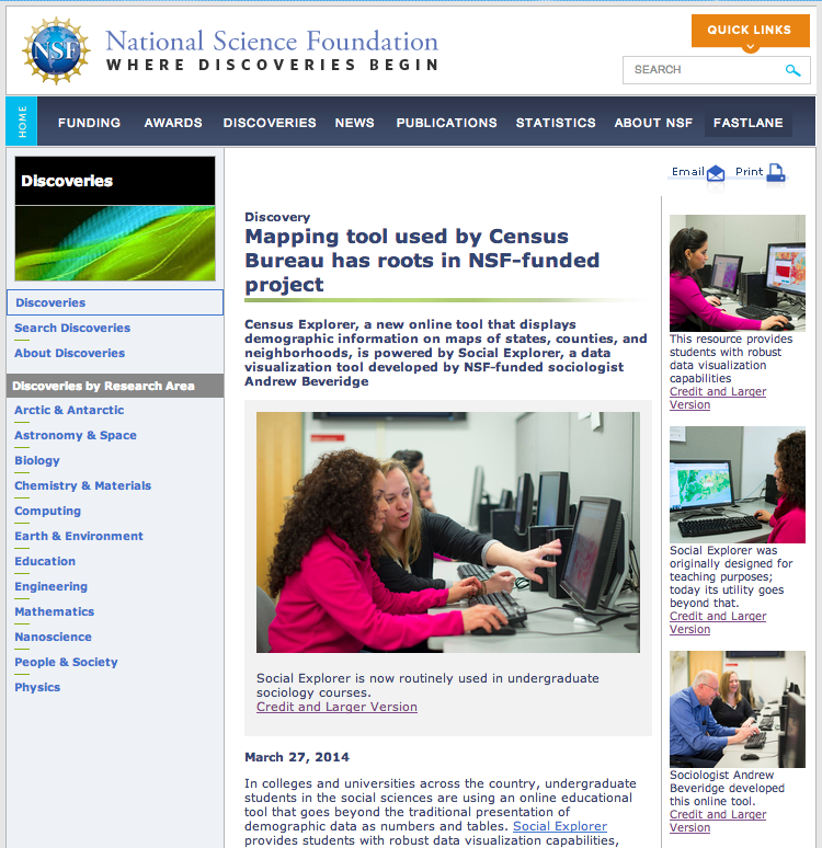 NSF Highlight on Website